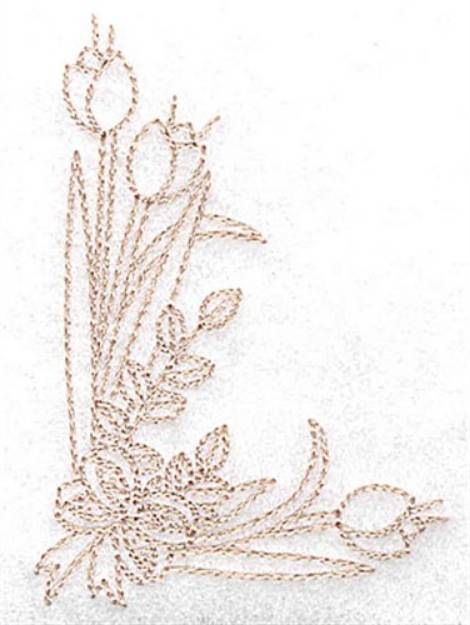 Picture of Tulip Corner Machine Embroidery Design