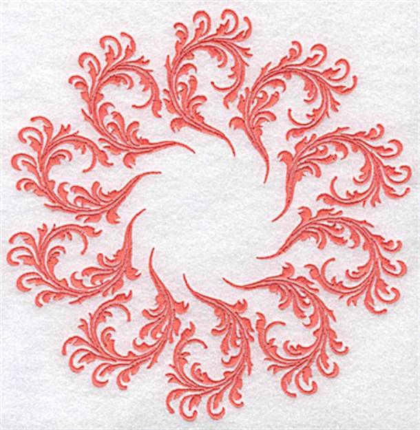 Picture of Romantic Swirl Circle Machine Embroidery Design