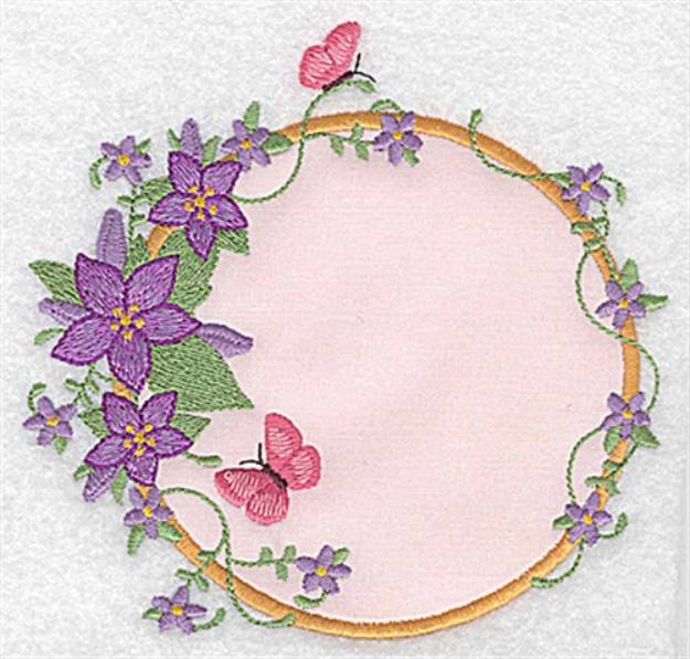 Picture of Flowers & Butterflies Applique Machine Embroidery Design