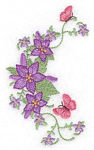 Picture of Flowers and Butterlies Machine Embroidery Design