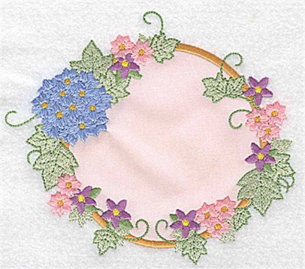 Picture of Hydrangea & Blossom Applique Machine Embroidery Design