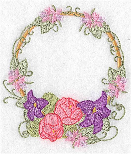 Picture of Lilies and Peonies Circle Machine Embroidery Design