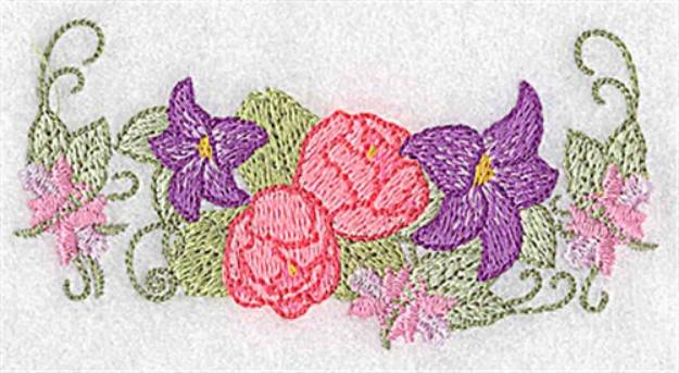 Picture of Lilies and Peonies Machine Embroidery Design