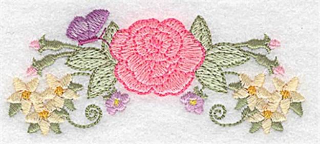 Picture of Rose and Butterfly Border Machine Embroidery Design
