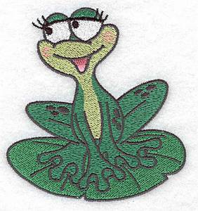 Picture of Frog on Lily Pad Machine Embroidery Design