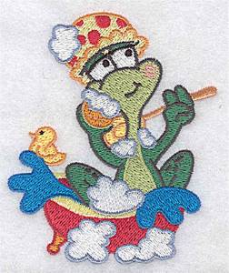 Picture of Bathing Frog Machine Embroidery Design