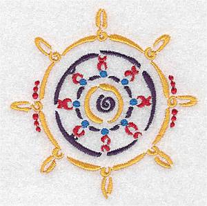 Picture of Ships Steering Wheel Machine Embroidery Design