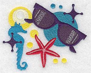 Picture of Sunglasses & Seahorse Machine Embroidery Design