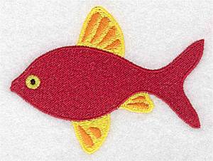 Picture of Red & Yellow Fish Machine Embroidery Design