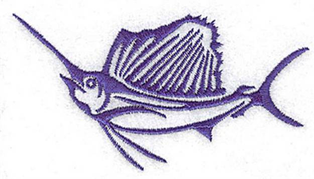 Picture of Black Marlin Fish Machine Embroidery Design