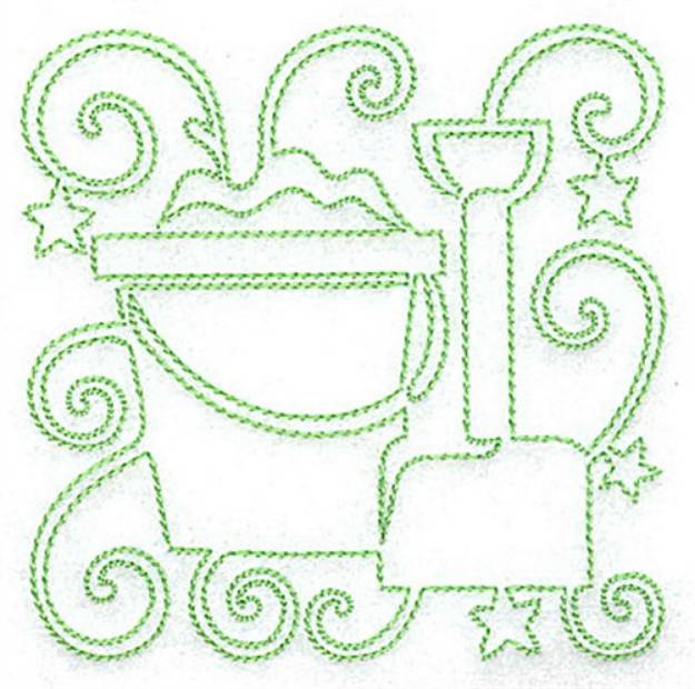 Picture of Pail & Shovel Redwork Machine Embroidery Design