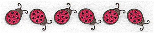 Row of Ladybugs Machine Embroidery Design
