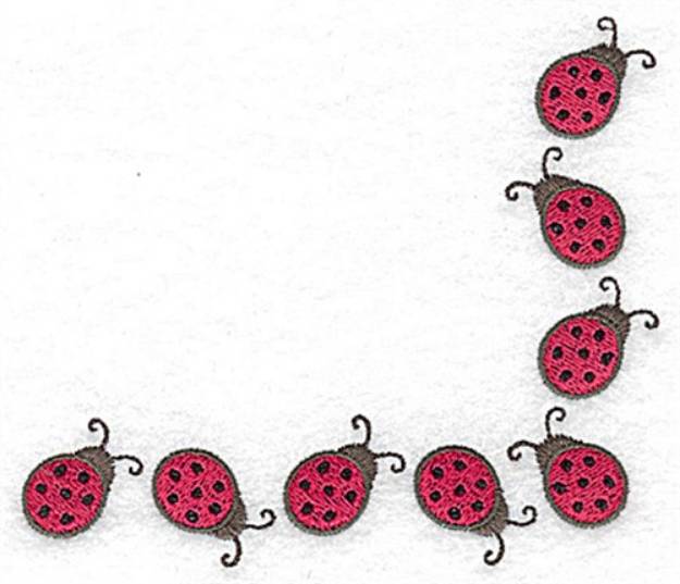 Picture of Ladybug Corner Machine Embroidery Design