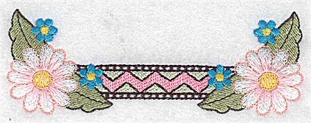 Picture of Daisy & Zigzag Border Machine Embroidery Design