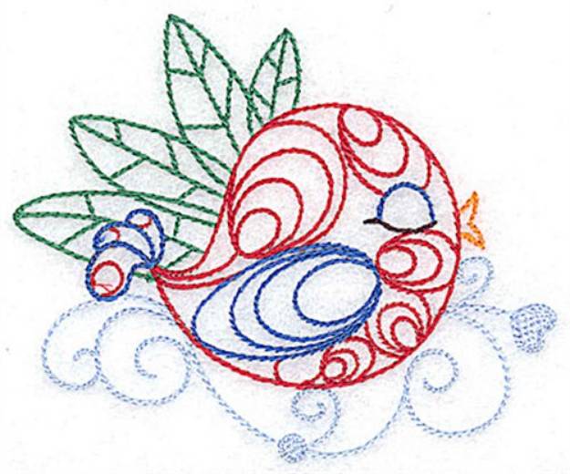 Picture of Sleeping Bird Outline Machine Embroidery Design