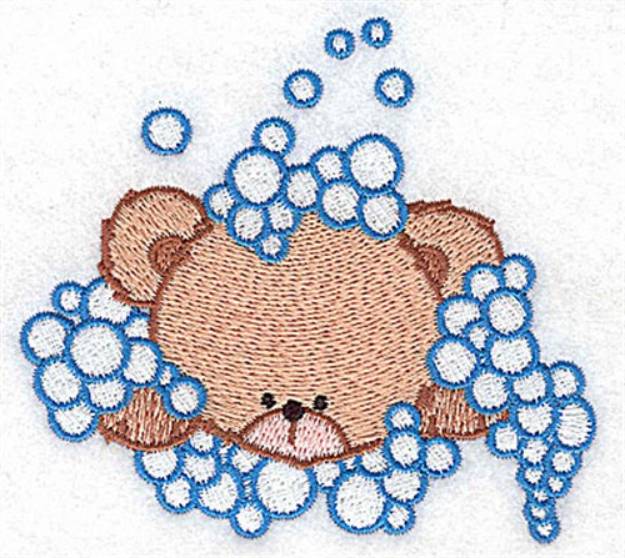Picture of Bear In Bubbles Machine Embroidery Design