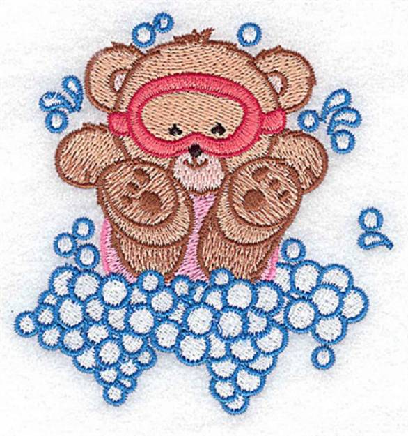 Picture of Bear In  Mask Machine Embroidery Design