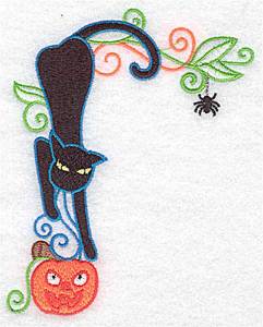 Picture of Black Cat Corner Machine Embroidery Design