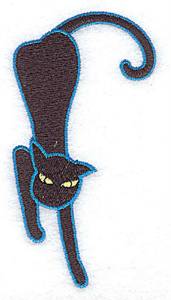 Picture of Black Cat Climbing Machine Embroidery Design