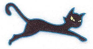 Picture of Black Cat Jumping Machine Embroidery Design