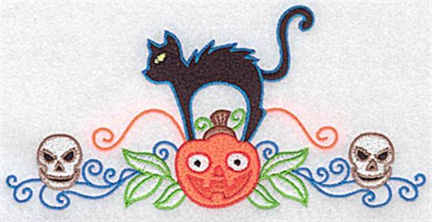 Picture of Black Cat Border Machine Embroidery Design