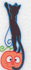 Picture of Black Cat Climbing Machine Embroidery Design