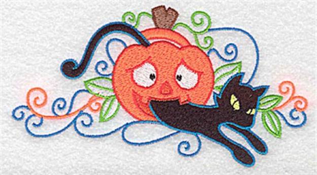 Picture of Cat In Pumpkin Machine Embroidery Design