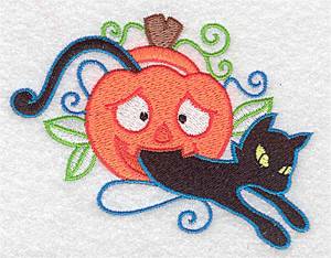 Picture of Cat In Pumpkin Machine Embroidery Design
