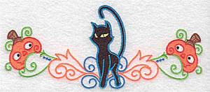 Picture of Black Cat  Border Machine Embroidery Design