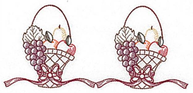Picture of Basket Redwork Border Machine Embroidery Design
