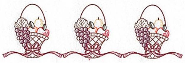 Picture of Basket Border Redwork Machine Embroidery Design