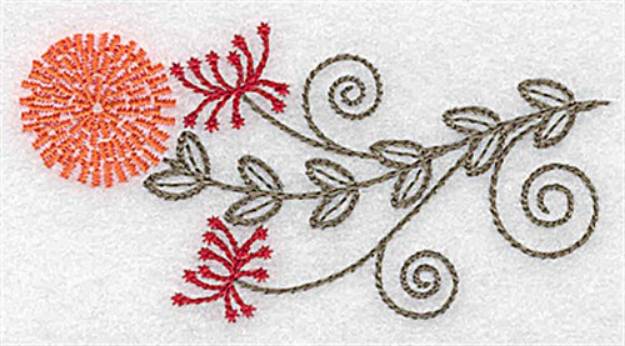 Picture of Orange Wildflower Machine Embroidery Design