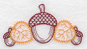 Picture of Fall Acorn Border Machine Embroidery Design