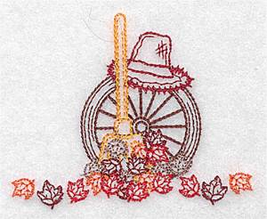 Picture of Fall Leaf Scene Machine Embroidery Design