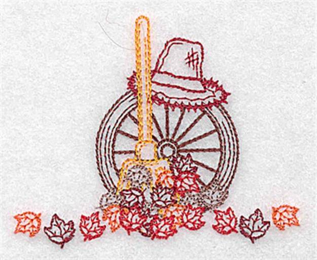 Picture of Fall Leaf Scene Machine Embroidery Design