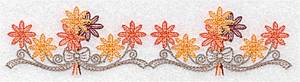 Picture of Fall Flower Border Machine Embroidery Design