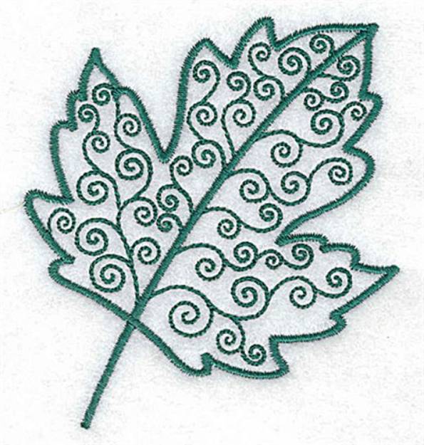 Picture of Silver Maple Leaf Machine Embroidery Design