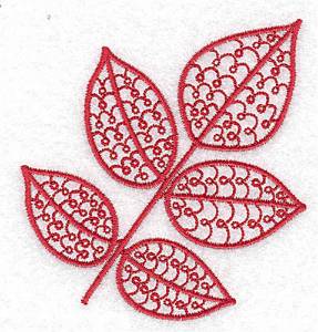 Picture of Red Ash Leaf Machine Embroidery Design