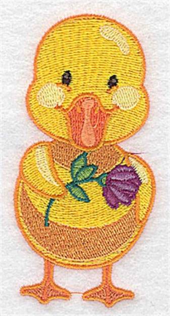 Picture of Duck With Daisy Machine Embroidery Design