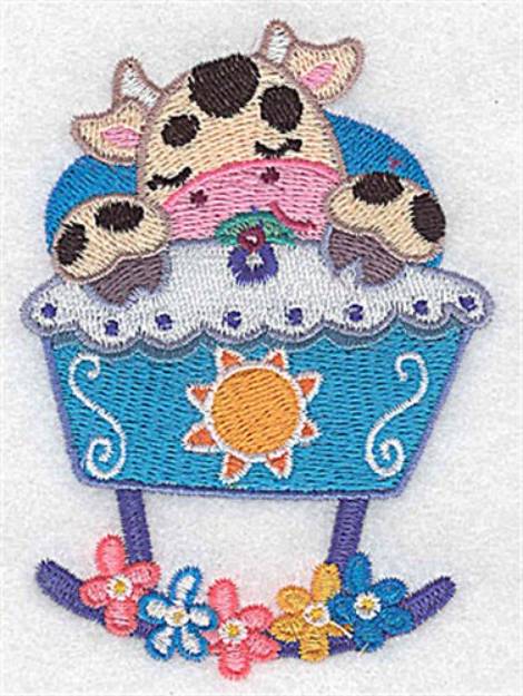 Picture of Cow In Cradle Machine Embroidery Design