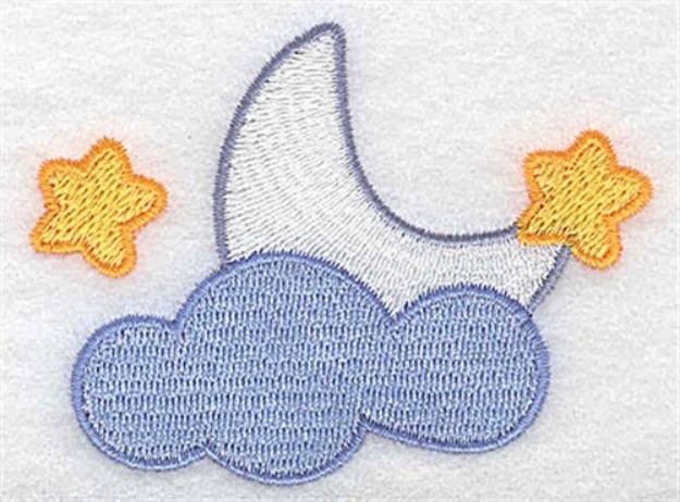 Picture of Moon Stars & Clouds Machine Embroidery Design