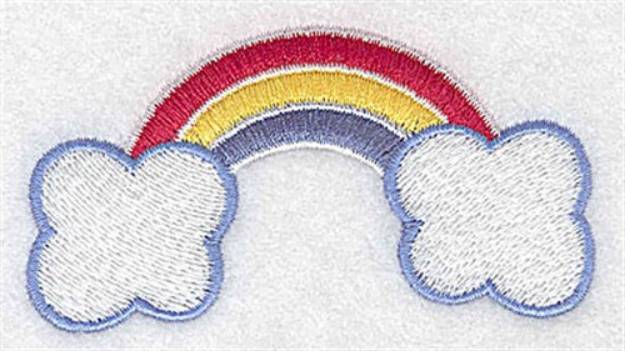 Picture of Rainbow With Clouds Machine Embroidery Design