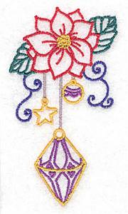 Picture of Poinsetta & Ornament Machine Embroidery Design