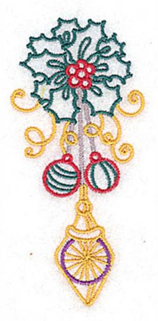 Picture of Holly & Ornaments Machine Embroidery Design