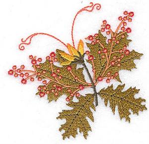 Picture of Berries And Leaves Machine Embroidery Design