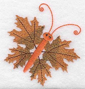 Picture of Maple Leaf Butterfly Machine Embroidery Design