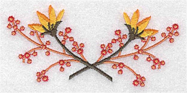 Picture of Crossed Flowers Machine Embroidery Design