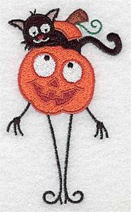 Picture of Pumpkinhead & Cat Machine Embroidery Design