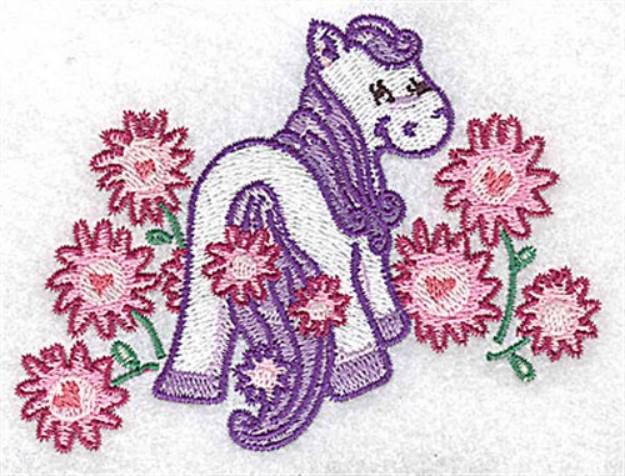 Picture of Pegasus & Flowers Machine Embroidery Design