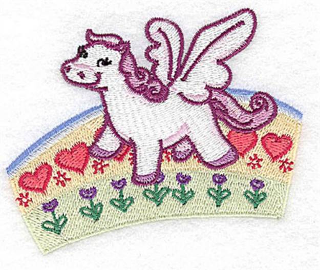 Picture of Pegasus On Rainbow Machine Embroidery Design
